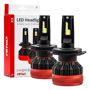AMIO X3 Series LED Headlight žarulje, H4, do 520% više svjetla, 6500K, bijela