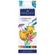 FABER-CASTELL Marker 164509, obostrani akvarel Goldfaber Coconut, 6 boja, sortirane boje, blister pakiranje