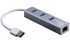 INTER-TECH USB hub Argus IT-310-S, USB-A, 3x USB-A, 1x ethernet, sivi
