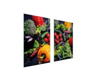 TMK Staklena zaštita za štednjak ili ploču za kuhanje 75 x 52 cm, povrće