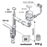 Odvod za sudoper jednodijelni S-L FI90/PS-PP
