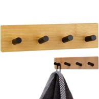 DEXXER Samoprilagodljive zidne kuke za ručnike, 4 kom, bambus