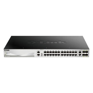 D-LINK Mrežni preklopnik DGS-3130-30TS/E, 24 x Gigabit Ethernet, upravljani L3, sivi