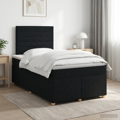 Boxspring krevet s madracem 120 x 200 cm, tkanina, crni