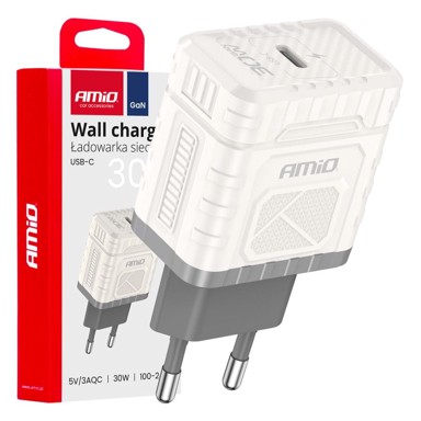 AMIO GaN mrežni punjač Quick Charge PD 30W USB-C