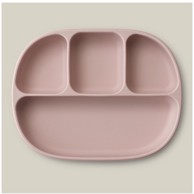 INTERBABY Silikonski tanjur s poklopcem, tamnorozi