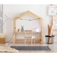 ADEKO Dječji radni stol u obliku kućice od borovog drva Bran, 40 x 111 cm