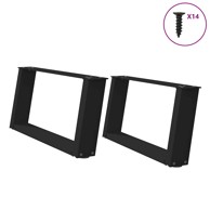 Noge stolića za kavu U-oblika 2 kom crne 60x(30-31) cm čelik