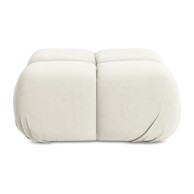 MAKAMII Bijeli baršunast modularni tabure Lokua, 95x95x41 cm