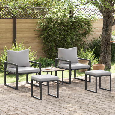 Sjedeća garnitura za vrt od 4 dijela 61 x 72.5 x 71 cm, čelik, crna