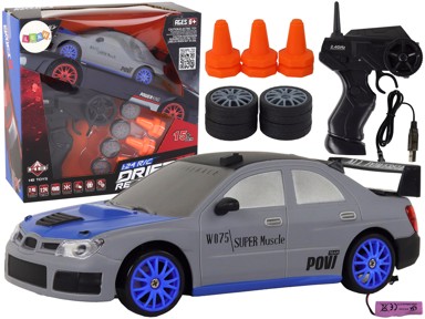 Sportski auto na daljinsko upravljanje, sivi, R/C, 1:24, promjenjivi kotači
