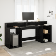 Radni stol 200x55x91 cm od konstruiranog drva, crni hrast