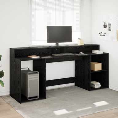 Radni stol 200x55x91 cm od konstruiranog drva, crni hrast