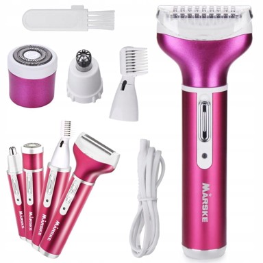 VERKGROUP Bežični epilator i brijač dlačica 4u1 USB, ružičasti