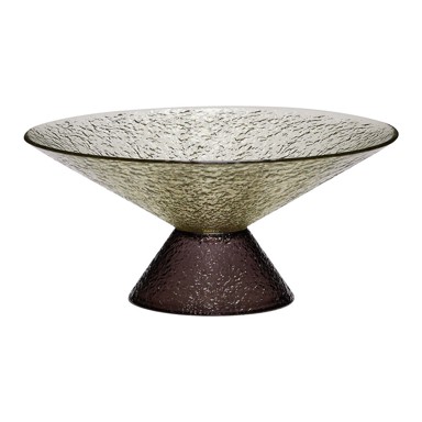 HÜBSCH Zelena/smeđa staklena zdjela za voće ø 25 cm Bonbon