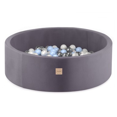 PLUSH NEST Bazen s 200 loptica, 90x30 cm, sivi