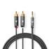 NEDIS Stereo audio kabel 3 5 mm muški 2x RCA muški pozlaćeni 1 00 m okrugli sivi s metalom kutija s prekrivenim prozorčićem