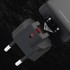 DUDAO GaN putni zidni punjač, USB-C i USB-A, PD, US/EU adapter, 65 W, crni