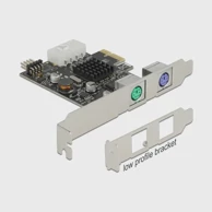 DELOCK Kartica PCIe 90049, 2x PS2 + 1x USB, niski profil