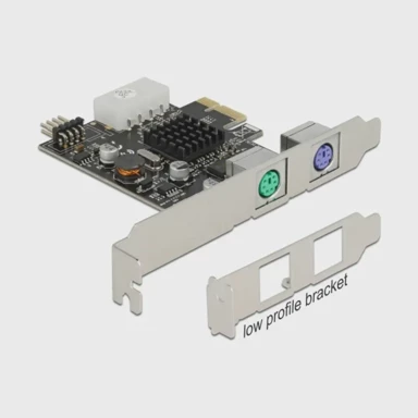 DELOCK Kartica PCIe 90049, 2x PS2 + 1x USB, niski profil