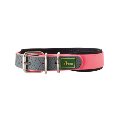 HUNTER Ogrlica za pse Convenience Comfort M/L 55 cm, neon roza