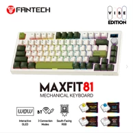 FANTECH Bežična gaming mehanička tipkovnica Max Fit 81, crveni switch, bijelo-zelena