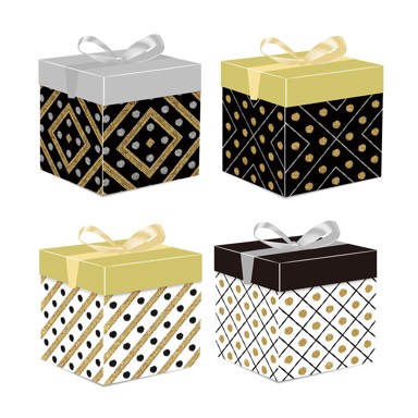 Ukrasna kutija, 22x22x22 cm, točkice, 4s