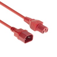 Kabel za napajanje, C14 muški na C15 ženski, duljina 1,8 m, crvena