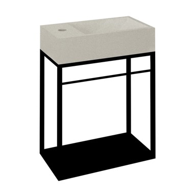 Zidni stalak bez umivaonika, 39,5x45 cm, metalna, crna