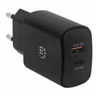 MANHATTAN Kućni punjač 102148, PD, 27W, 1xUSB-C, 1xUSB-A, crni