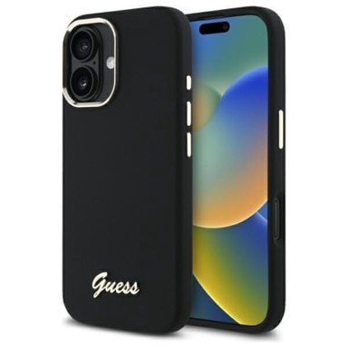 GUESS Silikonska futrola s metalnim logotipom za Apple iPhone 16 Plus