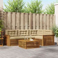 Set vanjskih sofa s jastukom 5 kom, prirodna/bež