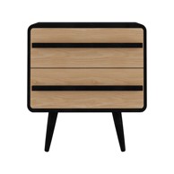 STØRAA Crni/u prirodnoj boji noćni ormarić Chantal