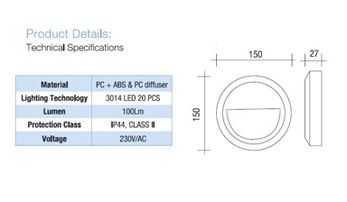 LED vanjska P1101 MAT BIJELA