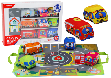 Set mekanih podloga za igru, autići, 9 elemenata