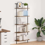 Polica, dimljeni hrast, 60x24x168 cm, konstruirano drvo