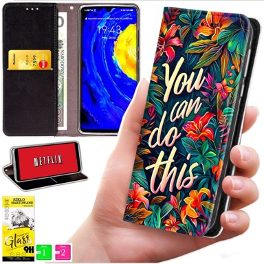 BLUEMOON Futrola tipa novčanik za Oppo A5 Pro - maska s uzorkom + zaštitno staklo 9H