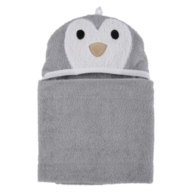 BUBABA BY FREEON Ručnik Pingvin, 110x75 cm, sa kapuljačom, siva