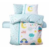 MIJOLNIR Pamučna dječja posteljina s plahtom 100x150 cm, bijela