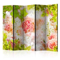 Sobna pregrada u 5 dijelova Bright peonies II 225x172