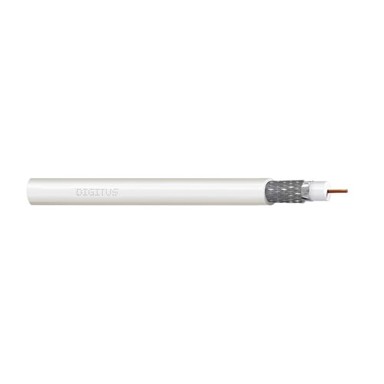 DIGITUS Koaksijalni kabel RG-6 75 Ohm 2x folija + 77% pletenica Eca PVC 100m, bijela