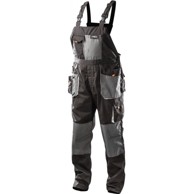 NEO TOOLS Radne hlače s naramenicama, crne, 81-240