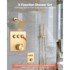 VEVOR Termostatski tuš set, stropna montaža, kišni tuš 305x152 mm, zlatna