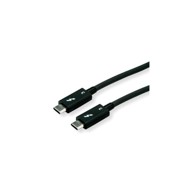 ROLINE Kabel, Thunderbolt 3, 40 Gbit/s, 5 A, M/M, 1,0 m, crni