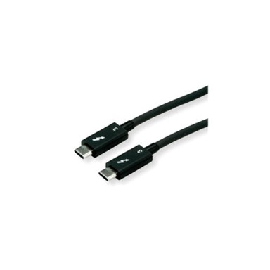 ROLINE Kabel, Thunderbolt 3, 40 Gbit/s, 5 A, M/M, 1,0 m, crni