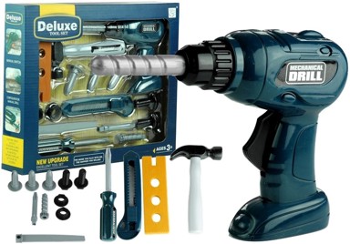 Dječji set alata Deluxe, bušilica, čekić, odvijač