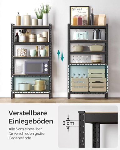 SONGMICS Polica GLR030B21, 30 x 75 x 150 cm, smeđe-crna