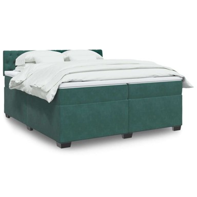Boxspring krevet s oprugama i madracem, 200x200 cm, zeleni