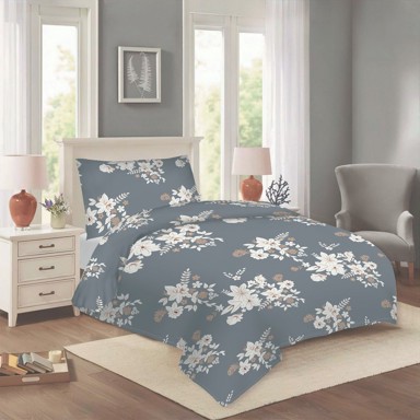 COTTON HOUSE Posteljina Korin 140x200 cm za krevet za jednu osobu od pamučnog materijala Siva