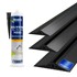DQ-PP GARAGENTOR DICHTUNG, 15 mm x 80 mm, inkl. Montagekleber, Bodenabdichtung aus EPDM, Gummidichtung, Garagendichtung, Gummischwelle, Türschwellendichtung Bodenplatte, 2,5 m, crni